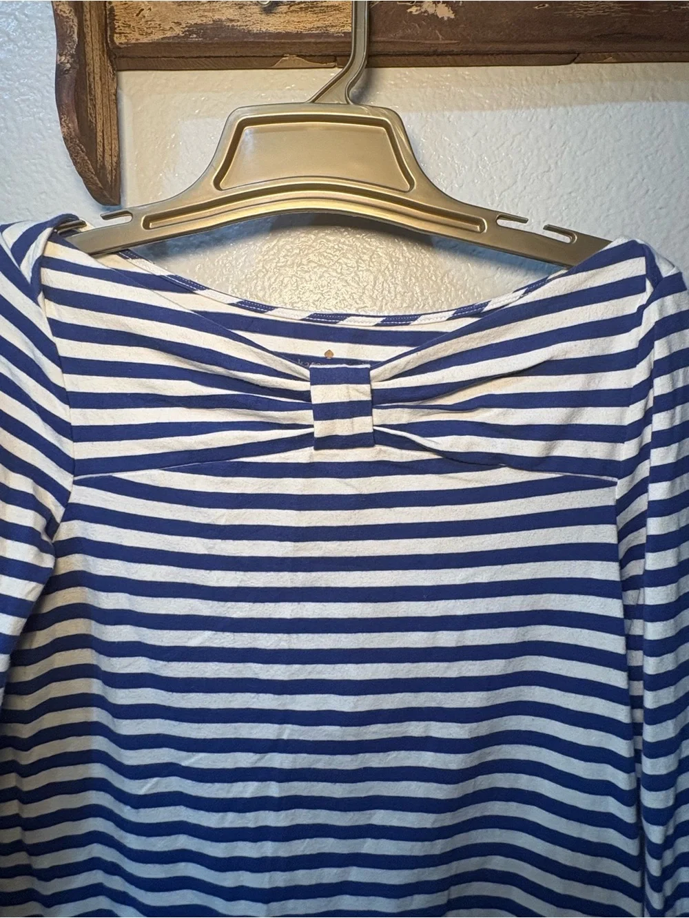 Kate Spade New York Striped Wheaton Bow Accent Top - Blue & White
